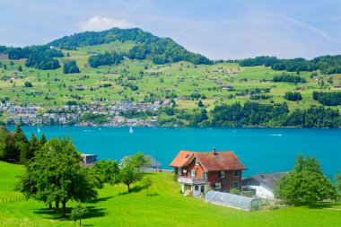 View of Lake Lucerne, Swiss Alps, Switzerlan