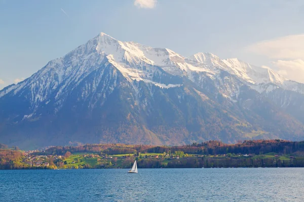 Lake Thunersee Swiss Alps Switzerland — стоковое фото
