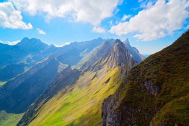Alpstein 'de güzel manzara, İsviçre Alpleri, İsviçre