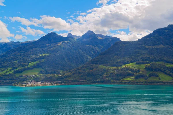 Lago Walensee Los Alpes Suizos Suiza —  Fotos de Stock