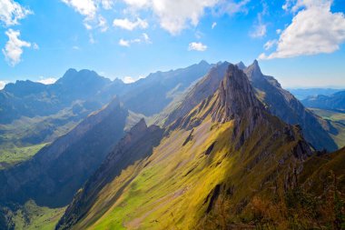 Alpstein 'de güzel manzara, İsviçre Alpleri, İsviçre