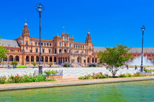 Famous Plaza Espana Seville Summer Andalusia Spain – stockfoto
