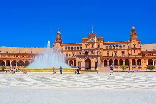 Famous Plaza Espana Sevilla Sommaren Spanien — Stockfoto