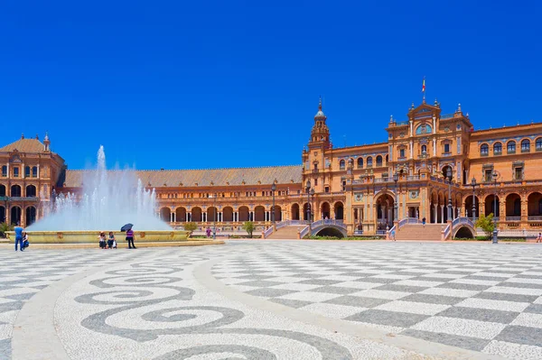 Slavné Plaza Espana Seville Létě Andalusie Španělsko — Stock fotografie