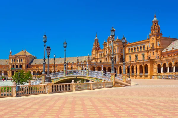 Famous Plaza Espana Seville Summer Spain – stockfoto