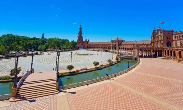 Híres Plaza Espana Sevilla Andalúzia Spanyolország — Stock Fotó