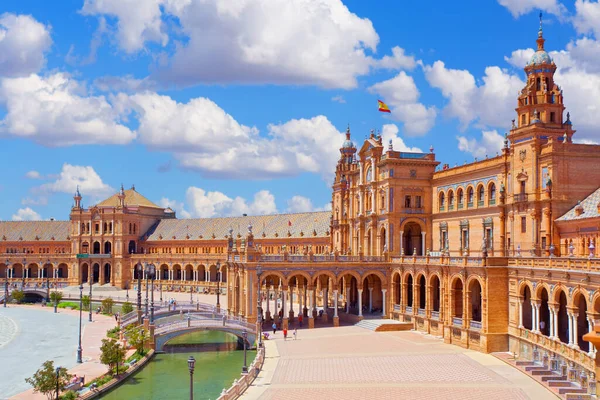 Berömda Plaza España Sevilla Andalusien Spanien — Stockfoto