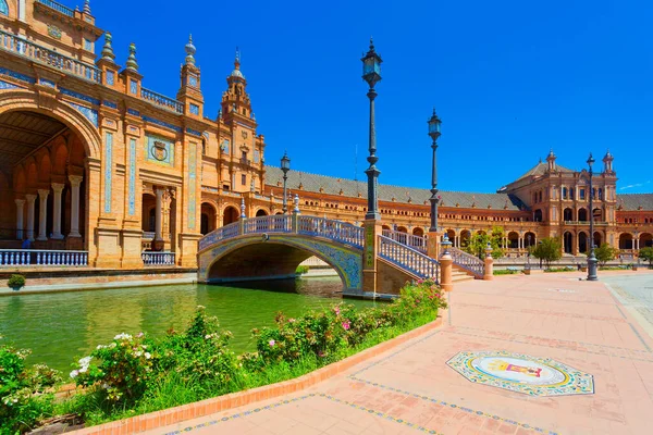Berömda Plaza España Sevilla Spanien — Stockfoto