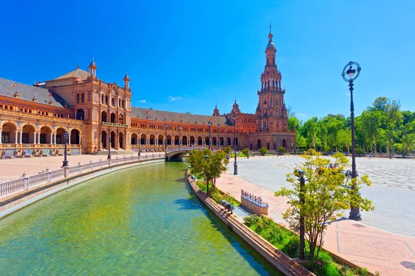 Berömda Plaza España Sevilla Andalusien Spanien — Stockfoto