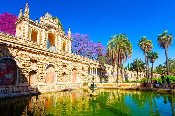 Incredibile Parco Real Alcazar Sevilla Siviglia Andalusia Spagna — Foto Stock