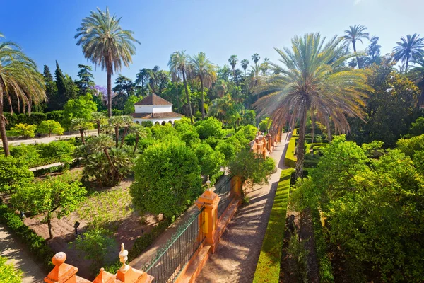 Muhteşem park Real Alcazar de Sevilla, Seville, Endülüs, İspanya
