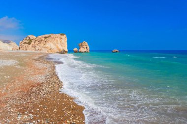 Kıbrıs, Paphos yakınlarındaki Afrodit Plajı