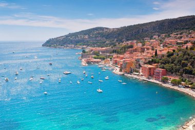 Panoramic view of Villefranche-sur-mer, french riviera, France