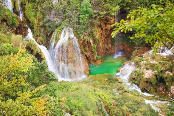Beautiful Waterfall Plitvice Lakes Croatia — Foto Stock
