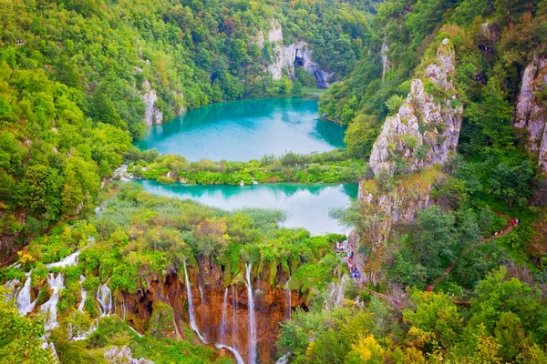 Beautiful Waterfall Plitvice Lakes Croatia — 스톡 사진
