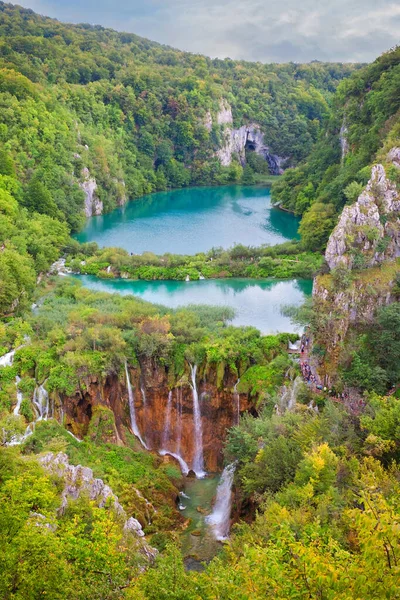 Красивый Водопад Плитвицкие Озера Хорватия — стоковое фото