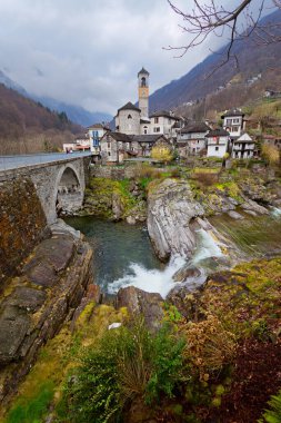 Lavertezzo village in Verzasca valley, swiss Alps, Switzerland
