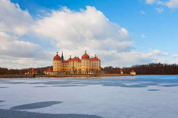 Moritzburg Castle near Dresden during winter, Germany