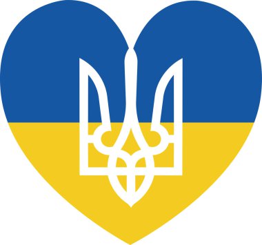 Beyaz izole arka planda Ukrayna 'nın kalbi ve kolları