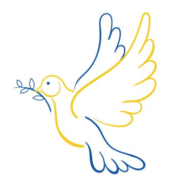 Ukrayna için barış sembolü. Ukrayna bayrağı.