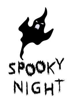 Cadılar Bayramı posteri, tebrik kartı, baskı ya da afiş için elle çizilmiş karalama. Beyaz arkaplanda izole edilmiş vektör tatil illüstrasyonu.