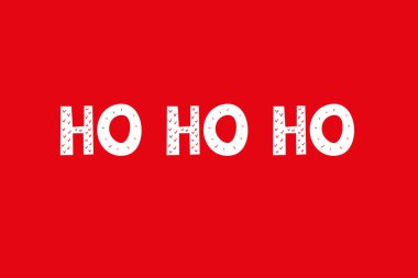 Ho ho ho, Mutlu Noeller mesajı. Xmas afiş tasarımı. Yeni yıl konsepti. Slogan ya da alıntı. Kırmızı arkaplanda Aralık kartı.