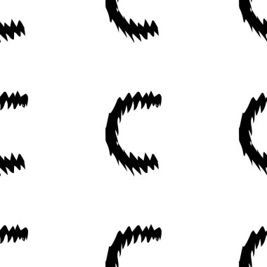 Beyaz arka planda siyah alfabe C harfleri. Kusursuz soyut vektör geometrik desen. Hediye ambalaj kağıdı, çarşaf ve iç döşeme için mükemmel. Okul ve öğrenme teması.