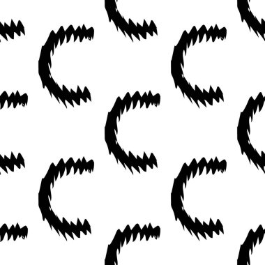 Beyaz arka planda siyah alfabe C harfleri. Kusursuz soyut vektör geometrik desen. Hediye ambalaj kağıdı, çarşaf ve iç döşeme için mükemmel. Okul ve öğrenme teması.