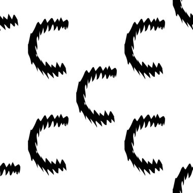 Beyaz arka planda siyah alfabe C harfleri. Kusursuz soyut vektör geometrik desen. Hediye ambalaj kağıdı, çarşaf ve iç döşeme için mükemmel. Okul ve öğrenme teması.