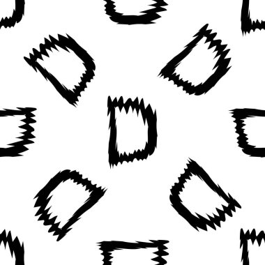 Beyaz arkaplanda siyah alfabe harfleri. Kusursuz soyut vektör geometrik desen. Hediye ambalaj kağıdı, çarşaf ve iç döşeme için mükemmel. Okul ve öğrenme teması.