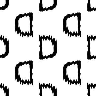 Beyaz arkaplanda siyah alfabe harfleri. Kusursuz soyut vektör geometrik desen. Hediye ambalaj kağıdı, çarşaf ve iç döşeme için mükemmel. Okul ve öğrenme teması.