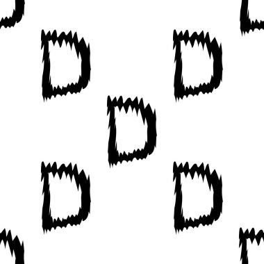 Beyaz arkaplanda siyah alfabe harfleri. Kusursuz soyut vektör geometrik desen. Hediye ambalaj kağıdı, çarşaf ve iç döşeme için mükemmel. Okul ve öğrenme teması.