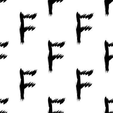 Beyaz arkaplanda siyah alfabe harfleri. Kusursuz soyut vektör geometrik desen. Hediye ambalaj kağıdı, çarşaf ve iç döşeme için mükemmel. Okul ve öğrenme teması.