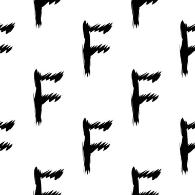 Beyaz arkaplanda siyah alfabe harfleri. Kusursuz soyut vektör geometrik desen. Hediye ambalaj kağıdı, çarşaf ve iç döşeme için mükemmel. Okul ve öğrenme teması.