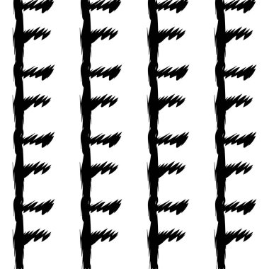 Beyaz arkaplanda siyah alfabe harfleri. Kusursuz soyut vektör geometrik desen. Hediye ambalaj kağıdı, çarşaf ve iç döşeme için mükemmel. Okul ve öğrenme teması.
