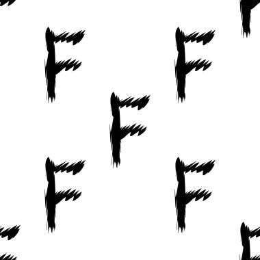 Beyaz arkaplanda siyah alfabe harfleri. Kusursuz soyut vektör geometrik desen. Hediye ambalaj kağıdı, çarşaf ve iç döşeme için mükemmel. Okul ve öğrenme teması.