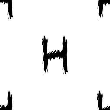 Beyaz arkaplanda siyah alfabe harfleri. Kusursuz soyut vektör geometrik desen. Hediye ambalaj kağıdı, çarşaf ve iç döşeme için mükemmel. Okul ve öğrenme teması.