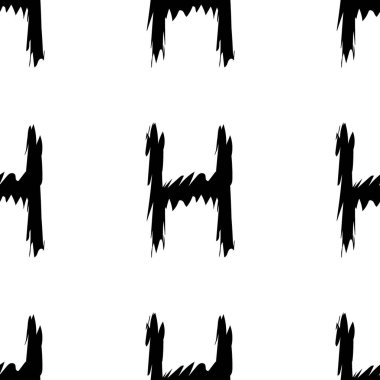 Beyaz arkaplanda siyah alfabe harfleri. Kusursuz soyut vektör geometrik desen. Hediye ambalaj kağıdı, çarşaf ve iç döşeme için mükemmel. Okul ve öğrenme teması.