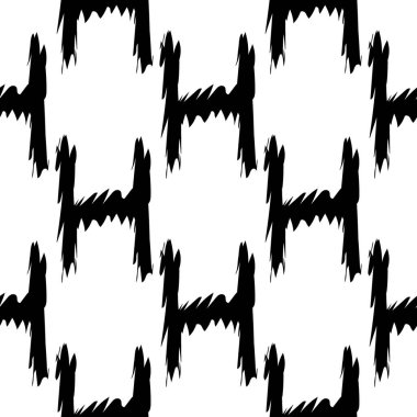 Beyaz arkaplanda siyah alfabe harfleri. Kusursuz soyut vektör geometrik desen. Hediye ambalaj kağıdı, çarşaf ve iç döşeme için mükemmel. Okul ve öğrenme teması.