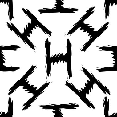 Beyaz arkaplanda siyah alfabe harfleri. Kusursuz soyut vektör geometrik desen. Hediye ambalaj kağıdı, çarşaf ve iç döşeme için mükemmel. Okul ve öğrenme teması.