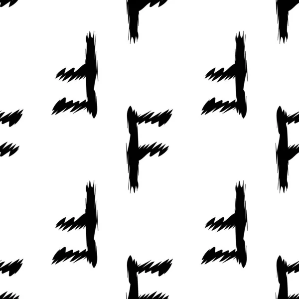 Черный Алфавит Буквы Белом Фоне Бесшовный Абстрактный Векторный Геометрический Узор — стоковый вектор