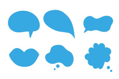 Konuşma baloncuğu cümleleri el çizimi büyük bir set. Çevrimiçi sohbet bulutları farklı sözcüklerle yorum yapar bilgi beyaz arkaplanda izole edilmiş vektörü şekillendirir. Stok illüstrasyonu