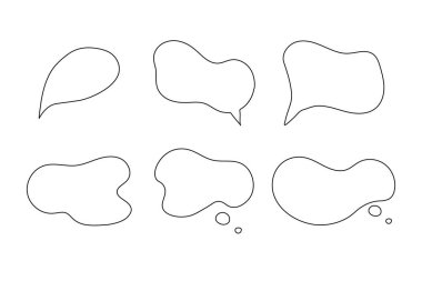 Konuşma baloncuğu cümleleri el çizimi büyük bir set. Çevrimiçi sohbet bulutları farklı sözcüklerle yorum yapar bilgi beyaz arkaplanda izole edilmiş vektörü şekillendirir. Stok illüstrasyonu