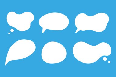 Konuşma baloncuğu cümleleri el çizimi büyük bir set. Çevrimiçi sohbet bulutları farklı sözcüklerle yorum yapar bilgi beyaz arkaplanda izole edilmiş vektörü şekillendirir. Stok illüstrasyonu