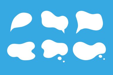 Konuşma baloncuğu cümleleri el çizimi büyük bir set. Çevrimiçi sohbet bulutları farklı sözcüklerle yorum yapar bilgi beyaz arkaplanda izole edilmiş vektörü şekillendirir. Stok illüstrasyonu