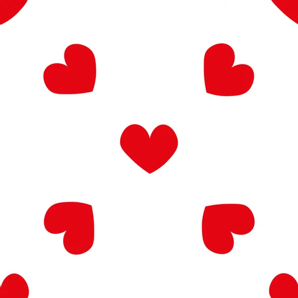 Červená Srdce Stylu Čmáranice Bezproblémový Romantický Vzor Barevná Srdce Bílém — Stockový vektor