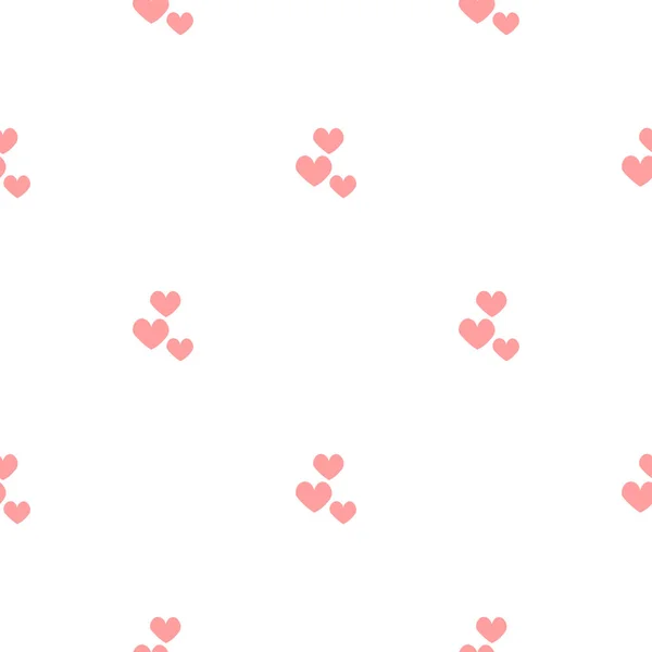 Pink Hearts Doodle Style Seamless Romantic Pattern Colorful Hearts White — Διανυσματικό Αρχείο