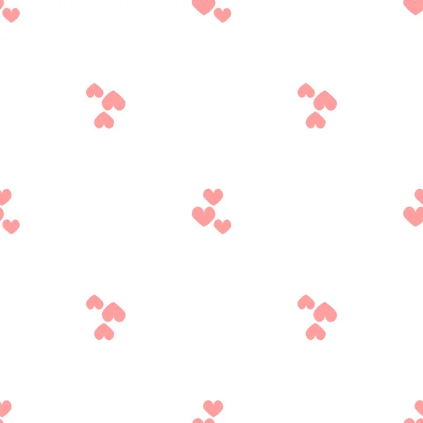 Pink Hearts Doodle Style Seamless Romantic Pattern Colorful Hearts White — Stock Vector