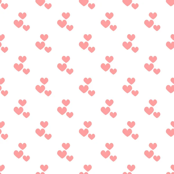 Pink Hearts Doodle Style Seamless Romantic Pattern Colorful Hearts White — Διανυσματικό Αρχείο