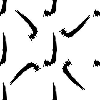 Beyaz arkaplanda siyah alfabe harfleri. Kusursuz soyut vektör geometrik desen. Hediye ambalaj kağıdı, çarşaf ve iç döşeme için mükemmel. Okul ve öğrenme teması.